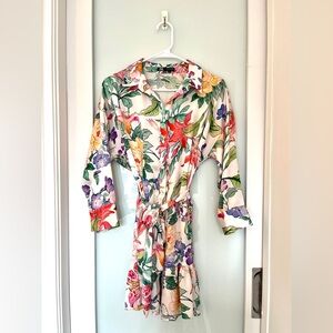 Zara Floral Button Down Dress